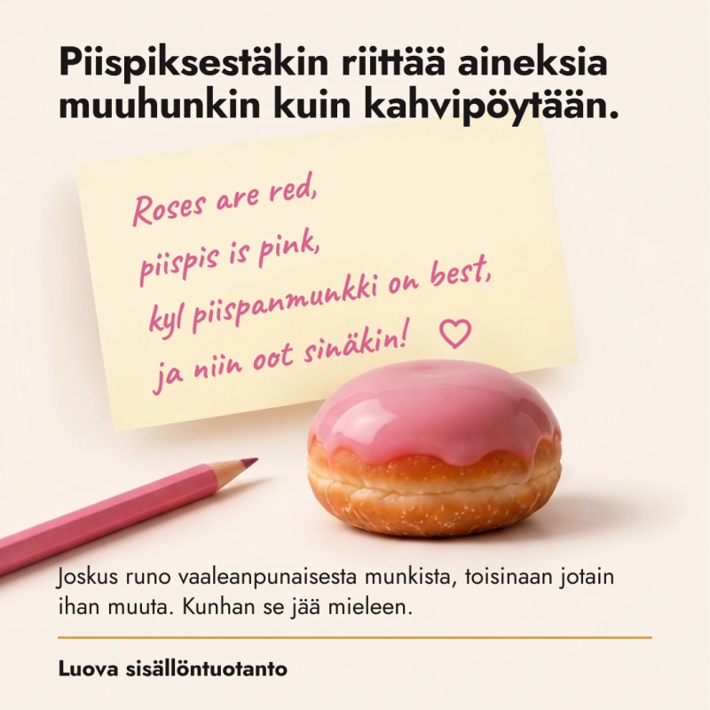 Case Piispis – munkkimarkkinoinnin lyhyt oppimäärä