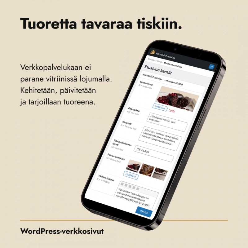 Verkkopalvelut yritykselle – mitä jos mustamakkara olisi asiakkaamme?